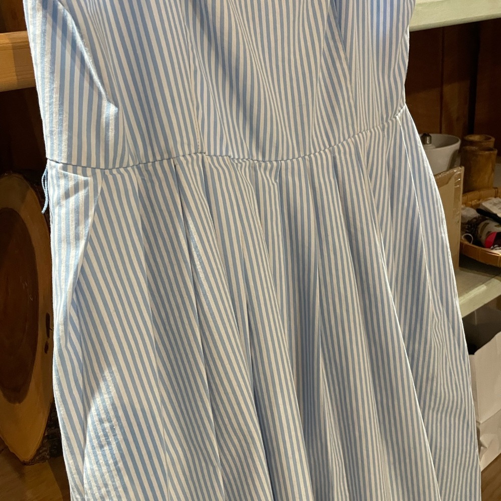 A New Day Blue Strapless Sundress Wedding Guest No belt - Picture 5 of 9